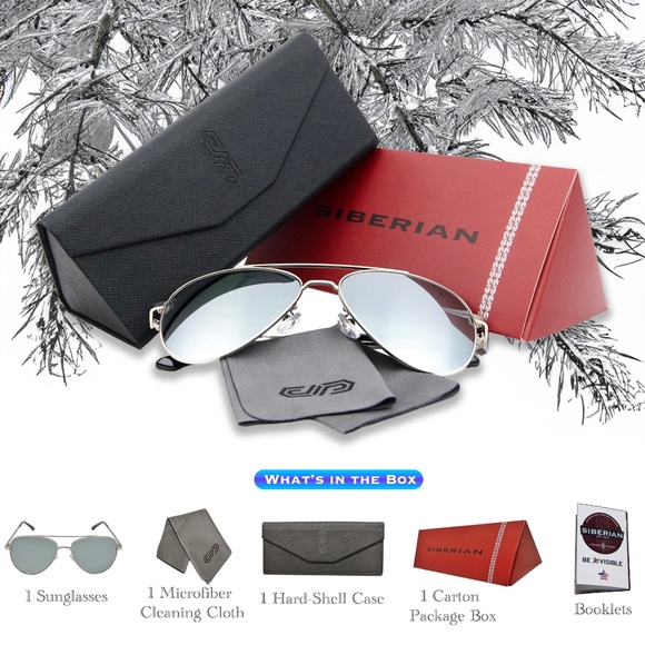 SIBERIAN Genuine Glass SILVER Flash Premium Aviator Sunglasses Ultra Clarity 60 - Picture 14 of 14